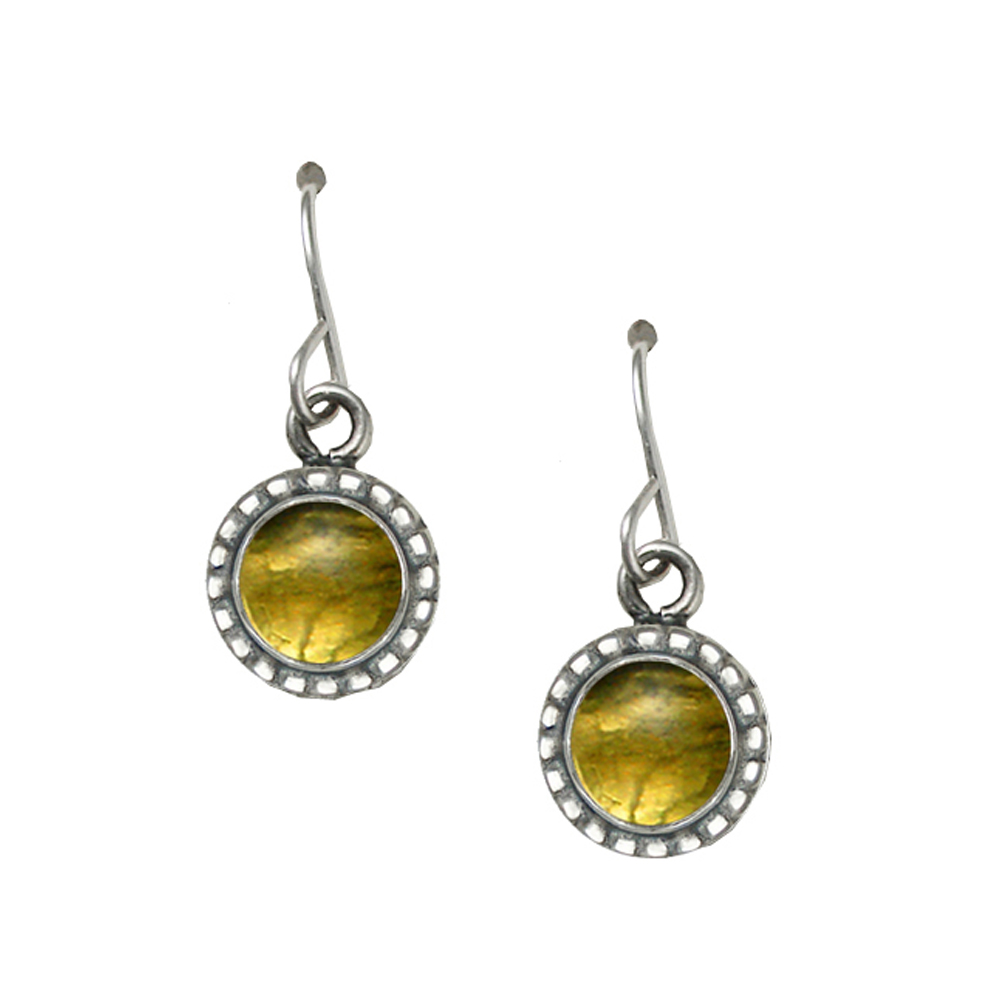 Sterling Silver Small Citrine Gemstone Drop Dangle Earrings